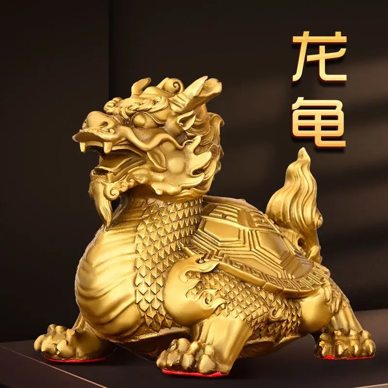 Ornament, Bronze Bagua , Dragon Head Turtle, Home Entryway Office Desktop Decoration, Mighty D