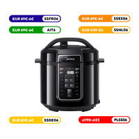 Midea Quick Electric pressure cooker 9-in-1 12 Predefined Programs Instant Stainless Steel Multicooker, Anti-stick Pot, 6L, Black