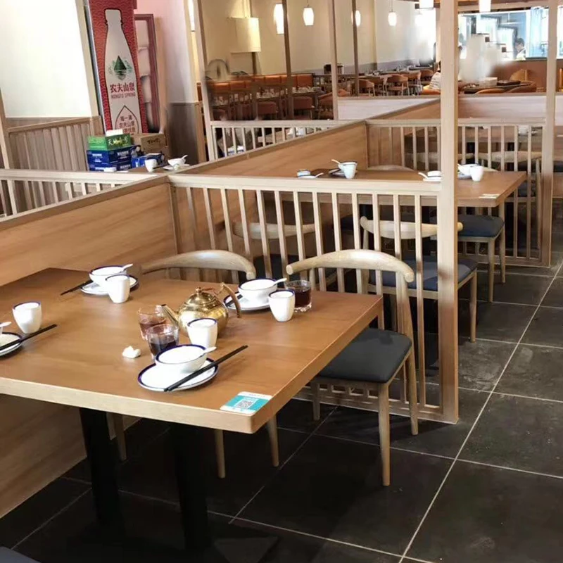 Solid wood hot pot restaurant table and chair Japanese material Sushi Malatang Western restaurant Dining bar