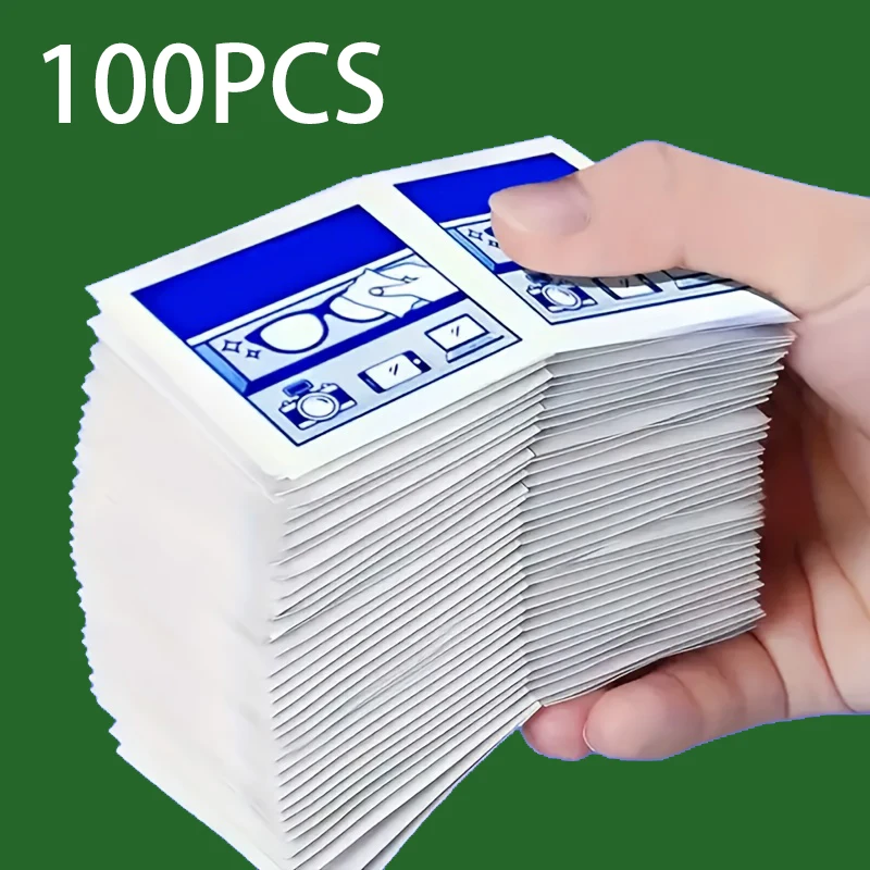 100PCS Disposable Eyeglass Cleaning Wipes - Individually Packaged, Suitable for Eyeglasses, Smartphones, Tablet Screens
