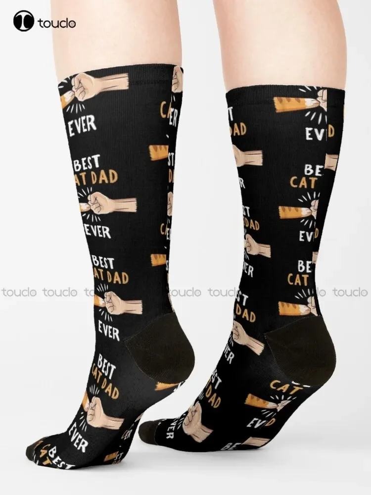 Best Vegan Cat Dad Ever Socks Navy Soccer Socks Unisex Adult Teen Youth Socks Custom Gift 360° Digital Print Hd High Quality