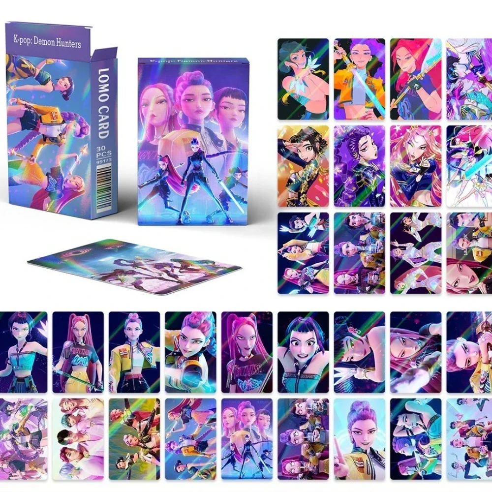 30pcs cards Kpop Devil Hunting Group flash card cartoon anime double-sided card Cartoon Animation Surrounding Kids Gifts