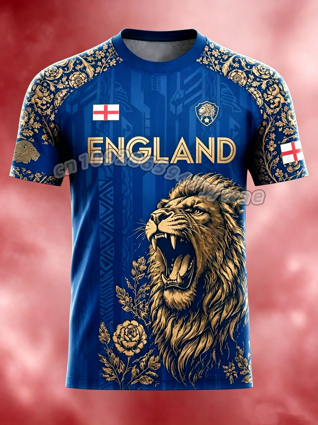 3D Printing Eagle - メンズイングランド国旗Tシャツ、3DイーグルグラフィックプリントTシャツ、半袖カジュアルスポーツトップ、アウトドアサッカーファンネームタグ付きTシャツ