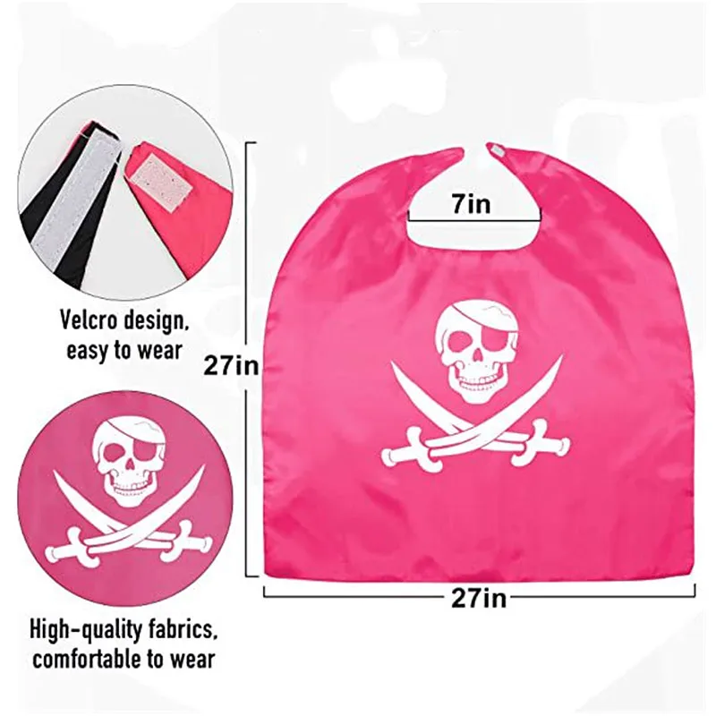 Children\'s Pirate Cloak Costume Pirate Cape CostumeToy Set Boy Girl Halloween Cosplay Mask Party Gifts
