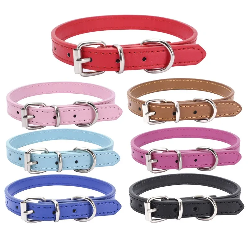 PU Leather Pet Dog Collar Cats Supplies Alloy Buckle Adjustable Pet Dog Cat Collar Perroо шейник для кошек Dog Accessories