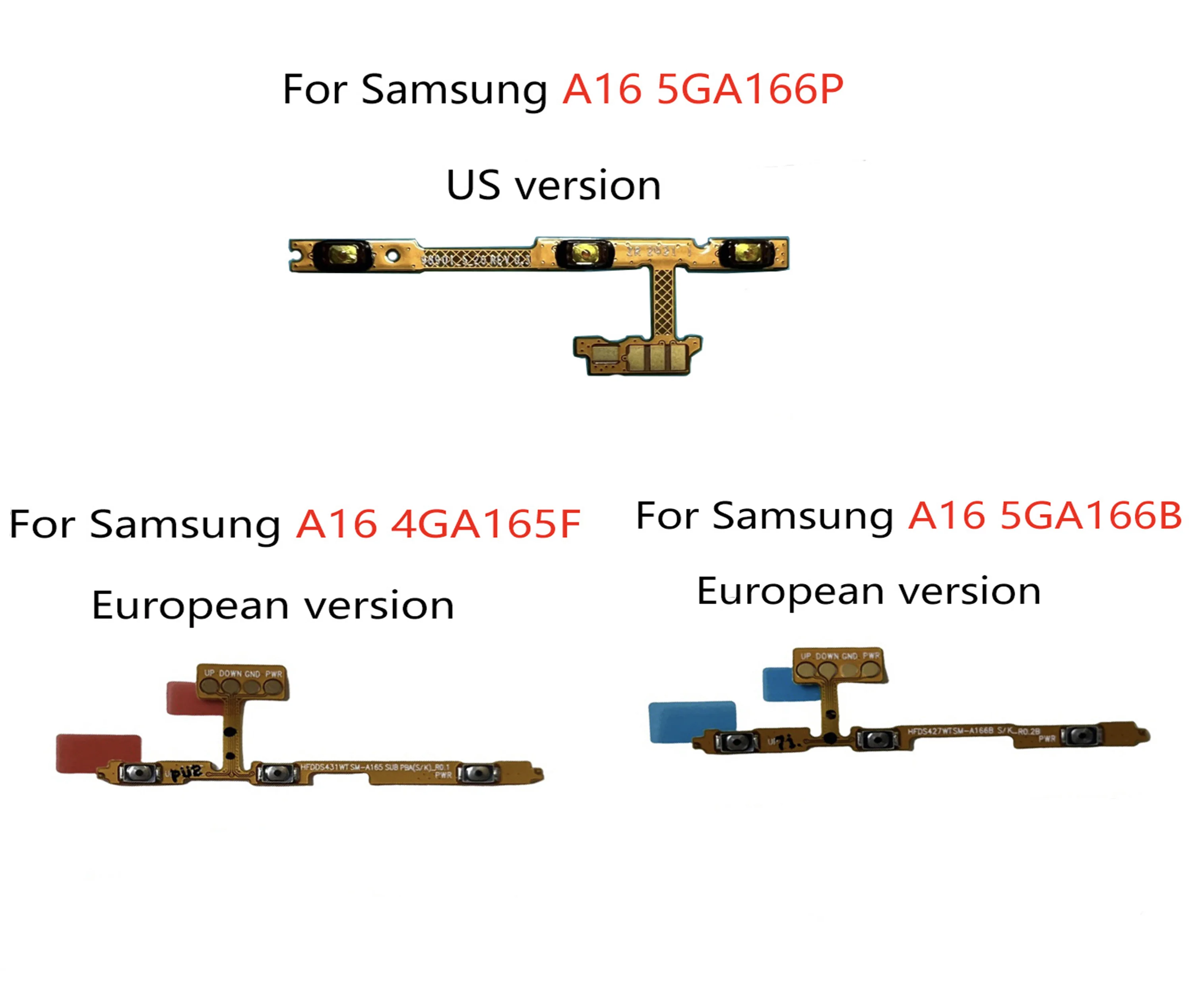 For Samsung A16 5GA166P /A16 5GA166B /A16 4GA165F Power Volume Flexible Cable European Version US Version