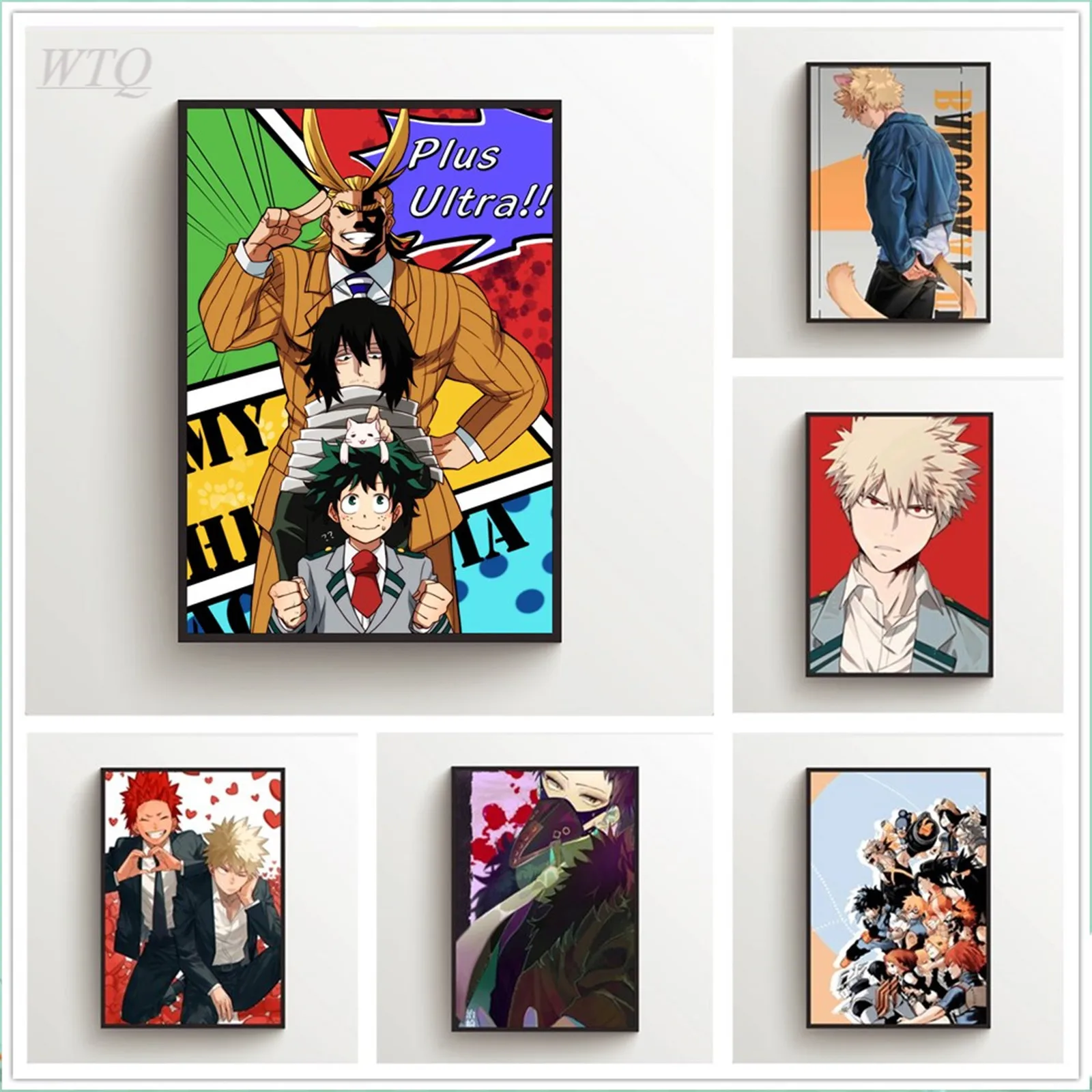 Boku No Hero Academia Katsuki Izuku Eijiro Kai Anime Posters Canvas Painting Wall Art Home Decor Photos for Children's Room Deco