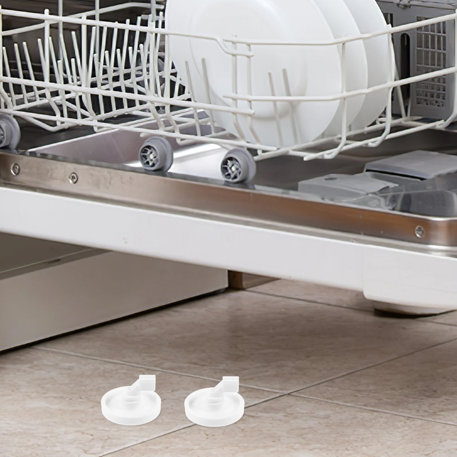 

4Pcs Dishwasher Accessories Lower Rack Roller Bracket Pulley Plastic Appliance Wheel Compact Lightweight Easy Install High