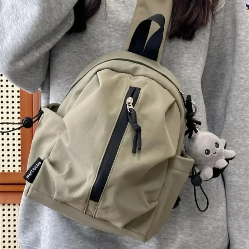 

Casual Simple Versatile Nylon Chest Bags Solid Compact Portable Couple Style Shoulder and Crossbody Bags for Unisex 2025 New