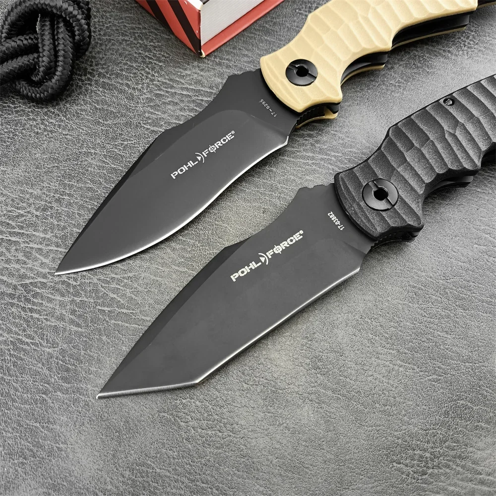 Pohl Force BD1 Utility Folding Knives D2 Blade G10 Handle Combat Tactical Knives Outdoor Survival Pocket Knife EDC Multitool