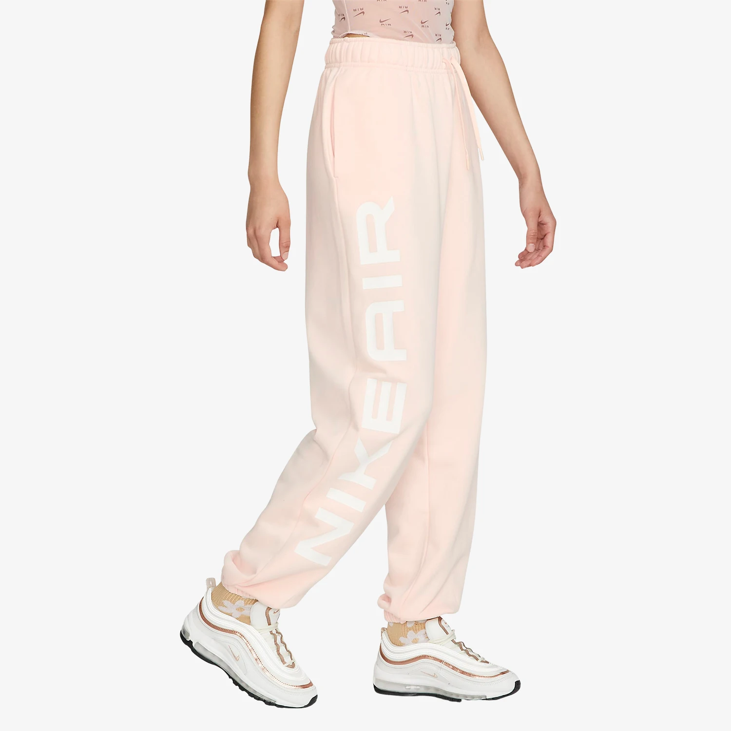 

Официальные женские повседневные прочные брюки Nike OVERSIZE с принтом и вышивкой FB8052-838