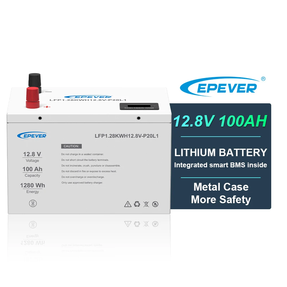 Epever Lifepo4 12.8v 100ah 200ah Lithium Iron Phosphate Battery