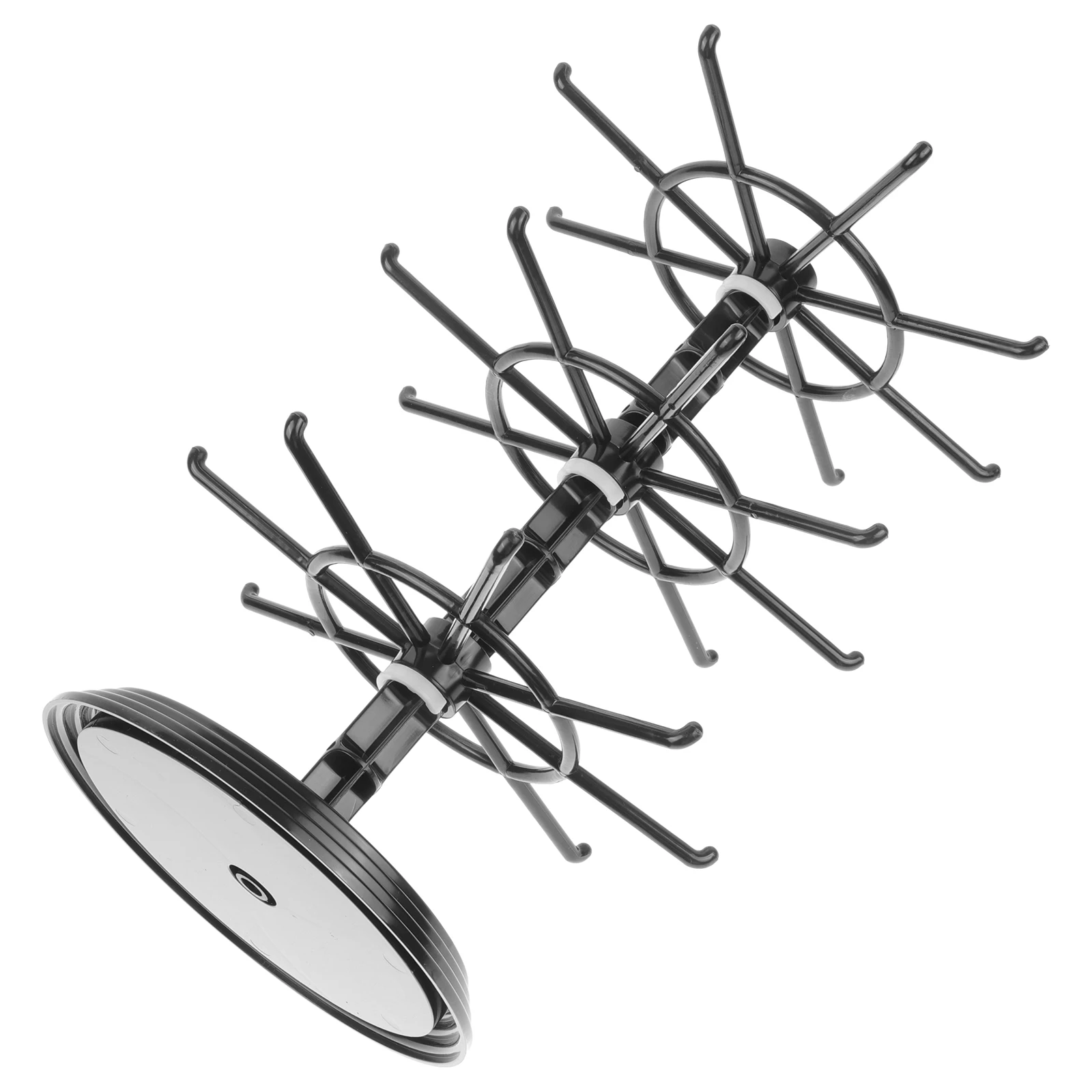 

Earring Storage Rack 3 Layers Black Hanging Jewelry Organizer Stand for Necklaces Earrings Display Home Metal Holder