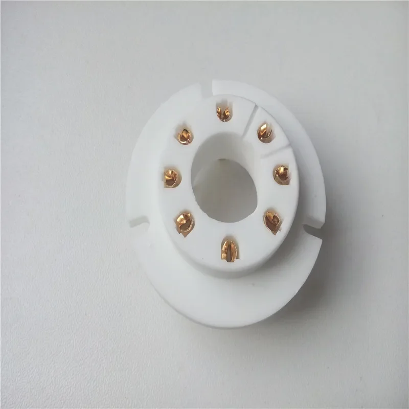 4pcs Ceramic Tube Socket 8 Pin Seat Fu50R Tube Sockets Plating Electrical Plug For FU50 5Z8P 5Z9P FU15 RY50 5U8C amplifier DIY
