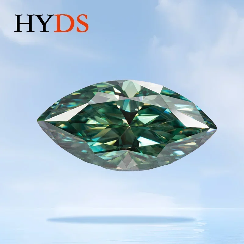 

Moissanite Natural Blue Green Color VVS1 Marquise Shape Beads for DIY Fashion Jewelry Making Ring Materials with GRA Certificate