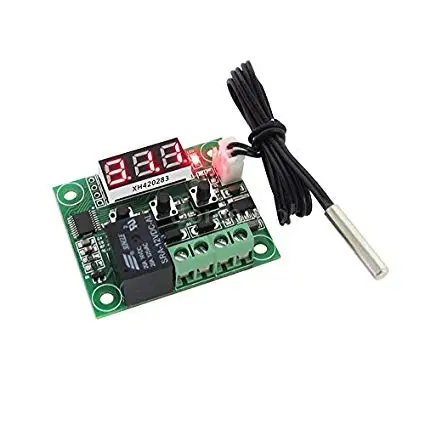 Termômetro digital w1209 led, controle de temperatura, módulo de interruptor de controle térmico dc 12v, à prova d'água, sensor ntc