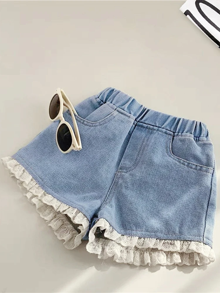 

Girls' Denim Shorts Thin Summer New Korean Style Baby Versatile Outdoor Wear Cotton Blend Comfortable Fashionable Pants