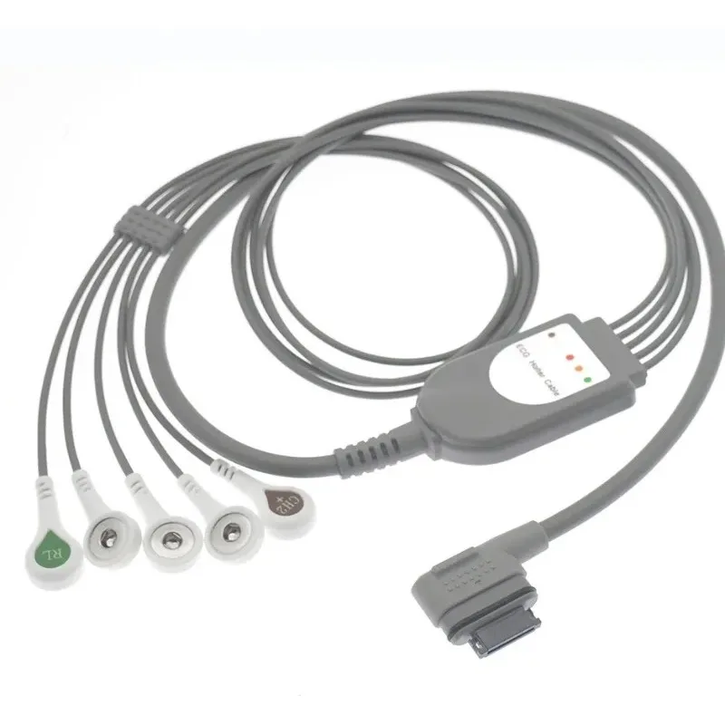 Dynamic Lead Wire Five Leads for TeleAECG Series BI9900 BI2900 9100 9200 ECG Cable Accessory