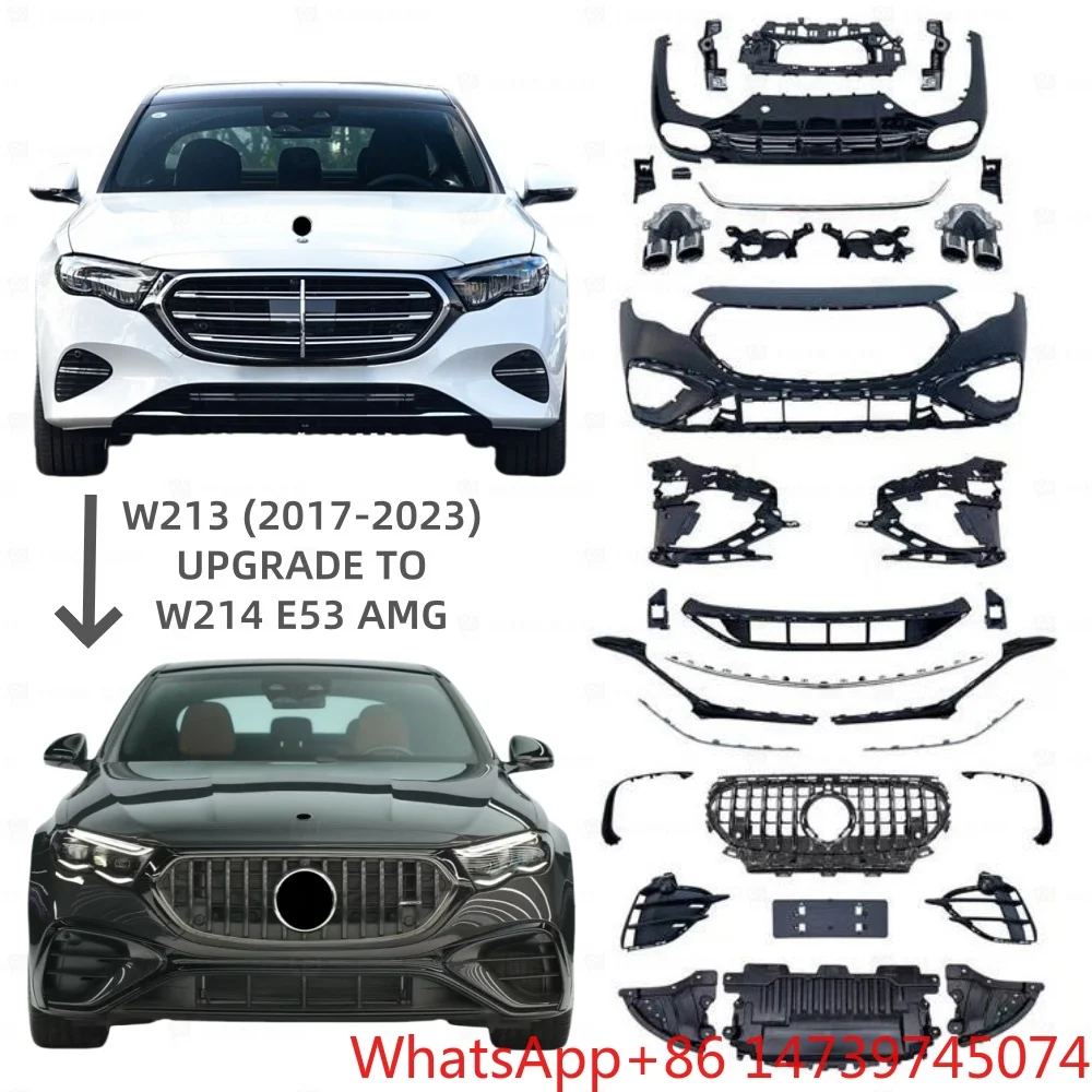 Complete E53 Facelift Body Kit W214 E-Class Upgrade Front Rear Bumper Diffuser Modified PartsFull Car Body Kit Car Parts