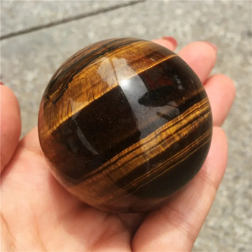 Natural Tiger Eye Stone Ball Quartz Crystal Mineral Reiki Healing Wealth, Free Stand Chakra Healing Degaussing Ball