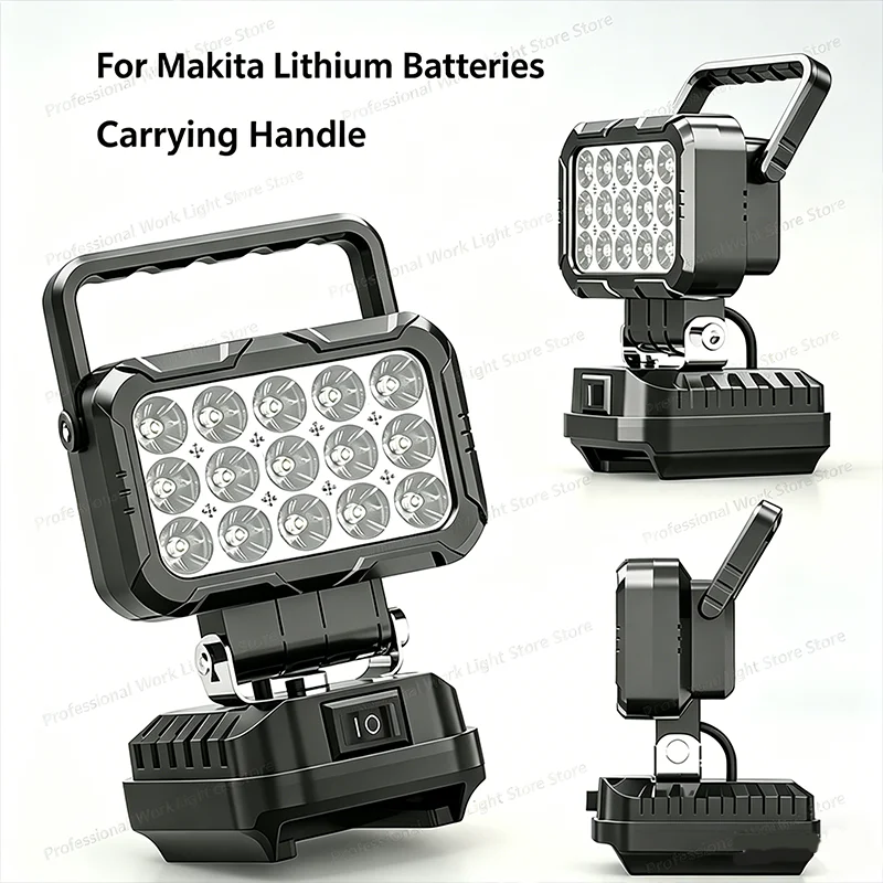 Work Light, 3,4,5,8 inches, for Makita batteries, 15 LEDs, LED flashlight, ideal for emergency lighting and camping