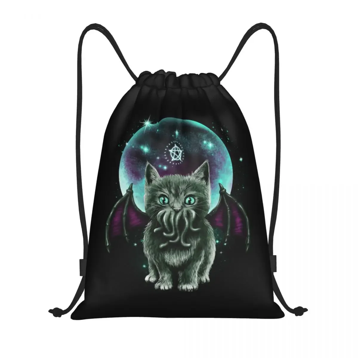 Harajuku Call Of Cthulhu Drawstring Bag for Training Yoga Backpacks Women Kaiju Cat Monster Lovecraft Film Sports Gym Sackpack