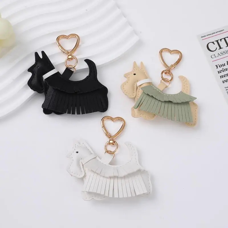 Trendiger Schlüsselanhänger mit Schnauzer-Motiv aus PU-Leder, einzigartiges Auto-/Taschen-Accessoire, niedliches Ornament für Hundeliebhaber – Detail 1