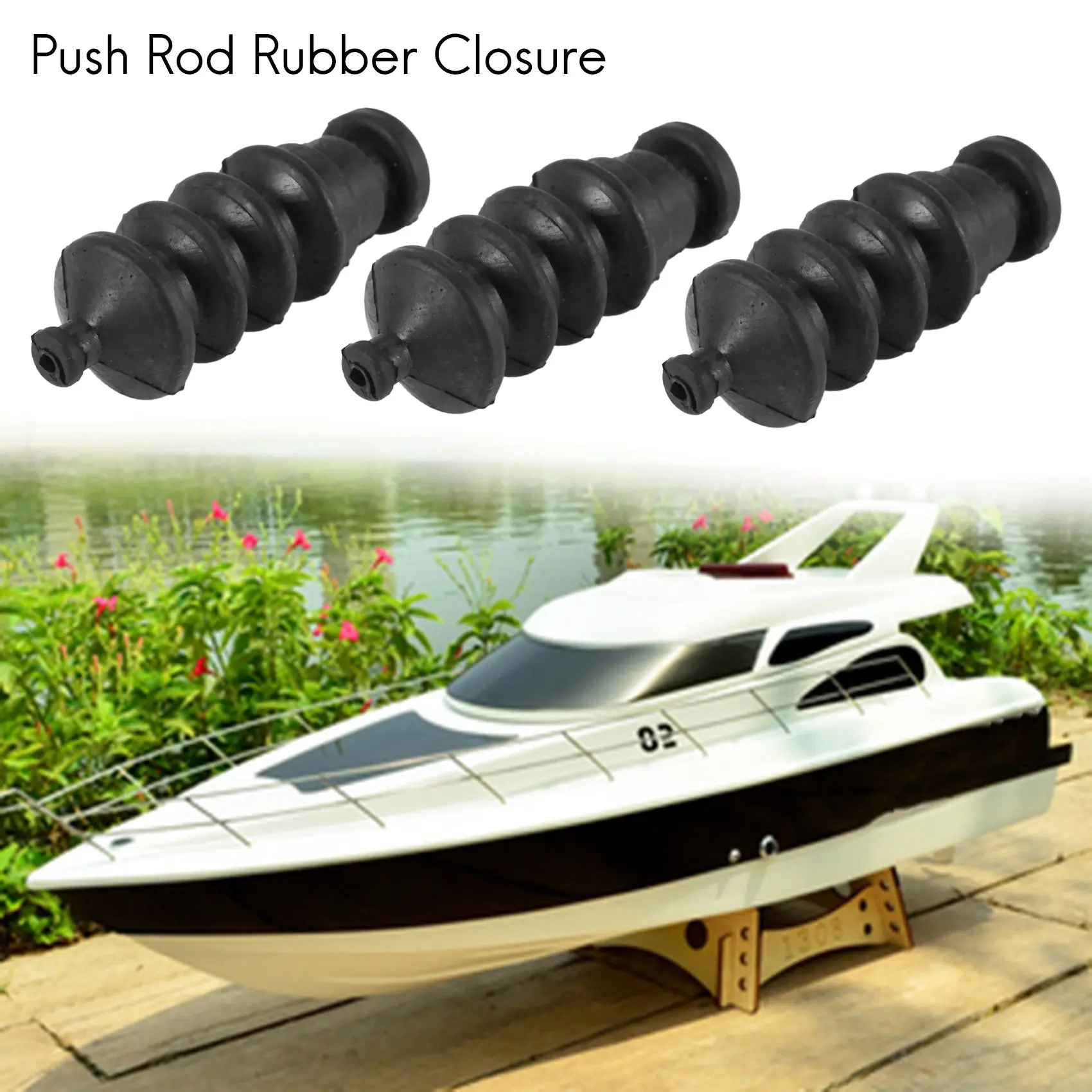 3 x push, waterproof, rubber seal, bellows model 37 mm for RC boat