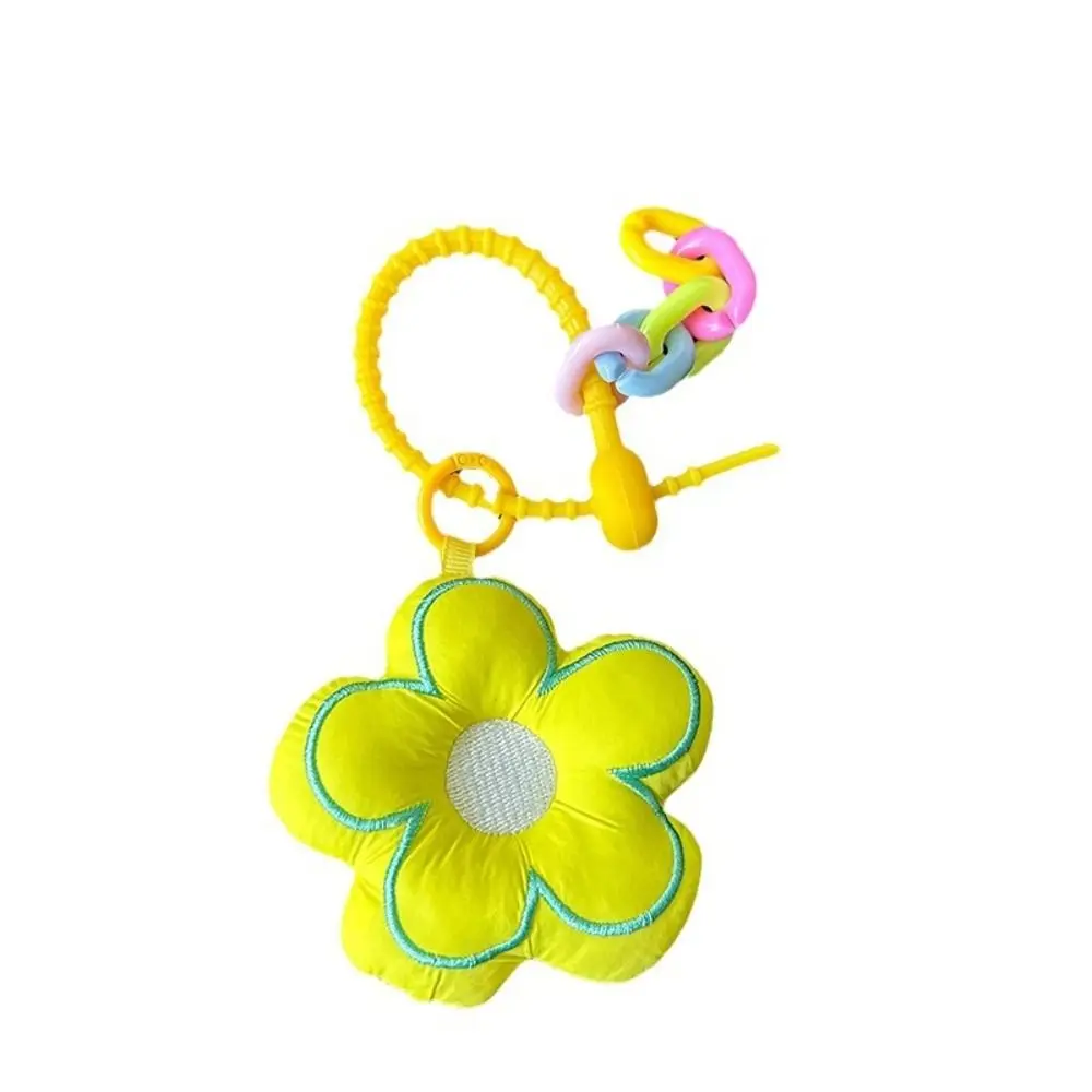 Colgante de bolso de flor de dopamina, cadena acrílica, accesorios combinados, decoración de mochila fresca, cordón Floral relleno de estilo coreano