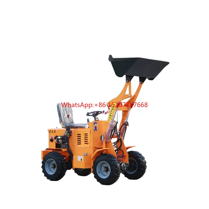 mini loader four-wheel drive farm manure cleaner and bulldozer for agricultural construction sites