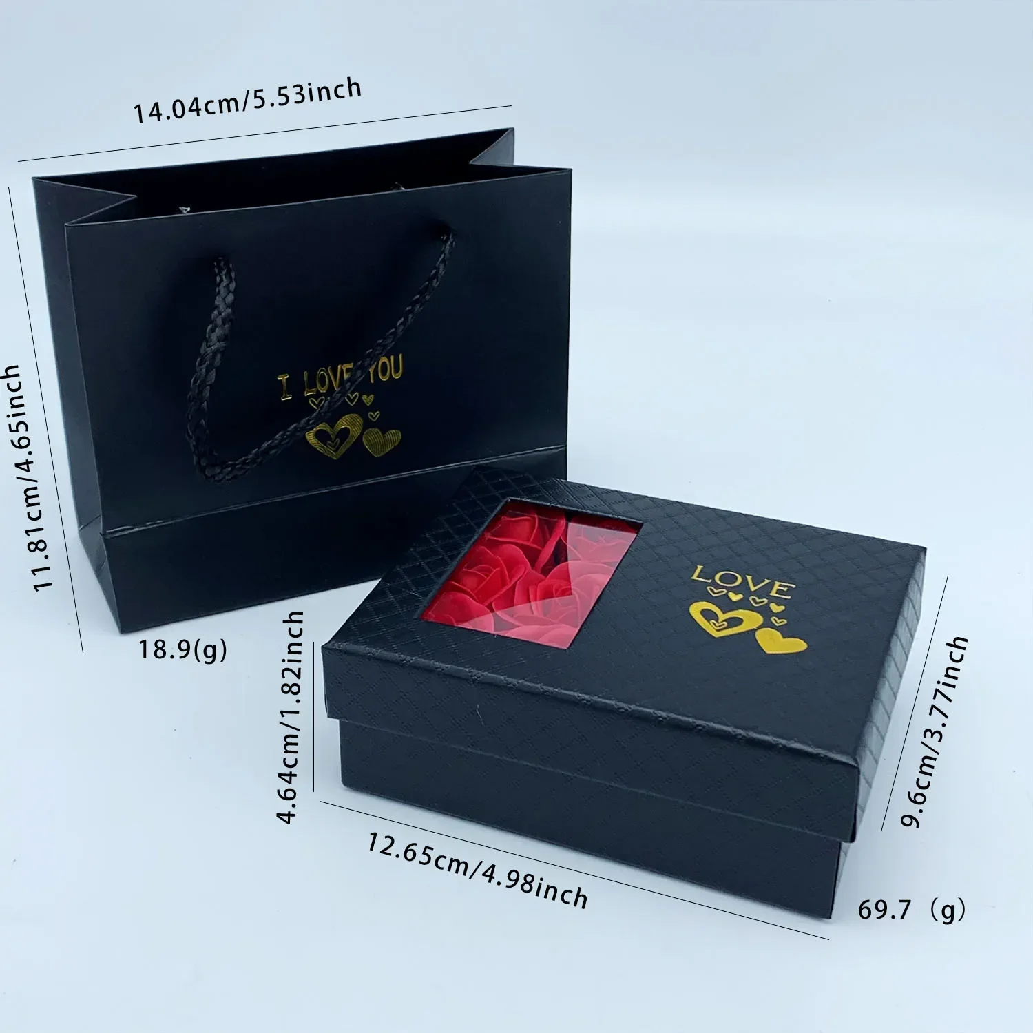 Window Opening Jewelry Box Romantic 6 Rose Pendants Ring Bracelet Valentine\'s Day Eternal Flower Jewelry Gift Packaging Box Bag
