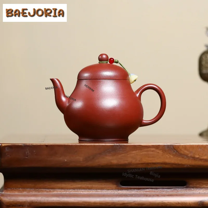 

210ml Boutique Yixing Purple Clay Teapots Handmade Si Ting Pot Raw Ore Red Leather Dragon Mud Tea Maker Kettle Zisha Tea Set Cha