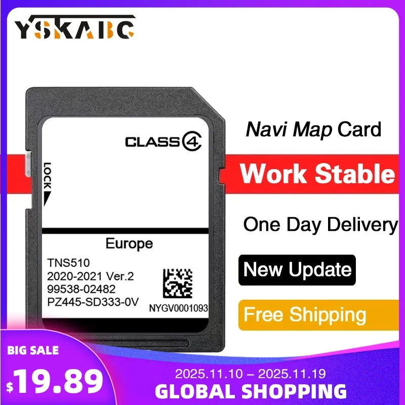 

Genuine for Toyota TNS510 Satellite Navigation SAT NAV SD Card PZ445-SW333-0V V2 Corolla Verso 2008 2013