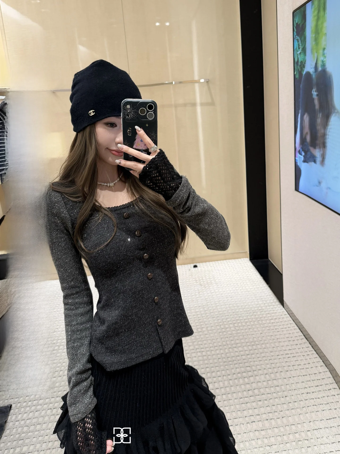 

Женский облегающий вязаный топ Obliviate с кружевными вставками, длинными рукавами и винтажными деталями, модная базовая одежда для коррекции фигуры