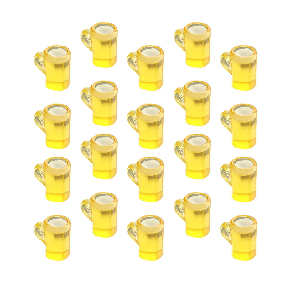 

30pcs Beer Glass Shaped Diy Earring Accessories Resin Shell Materials Yellow Creative Handmade Jewelry Supplies For Earrings