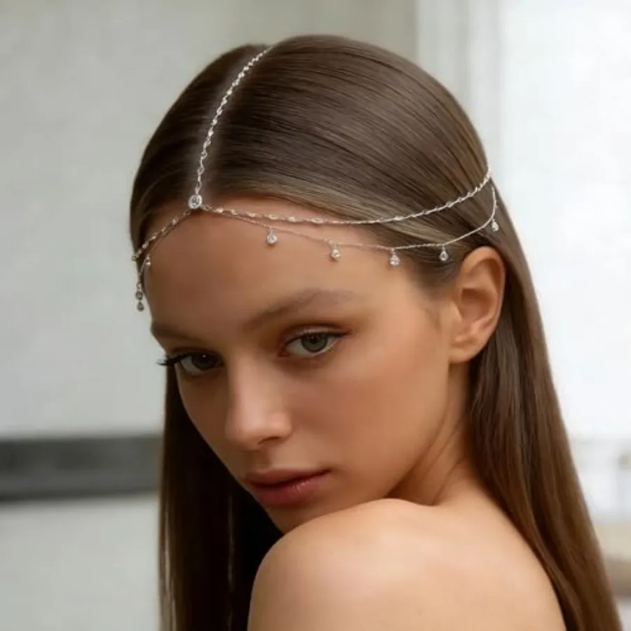 

ShimmerRise Headpiece Elastic Crystal Headband Elegant Hair Jewelry for Women Prom Wedding Party