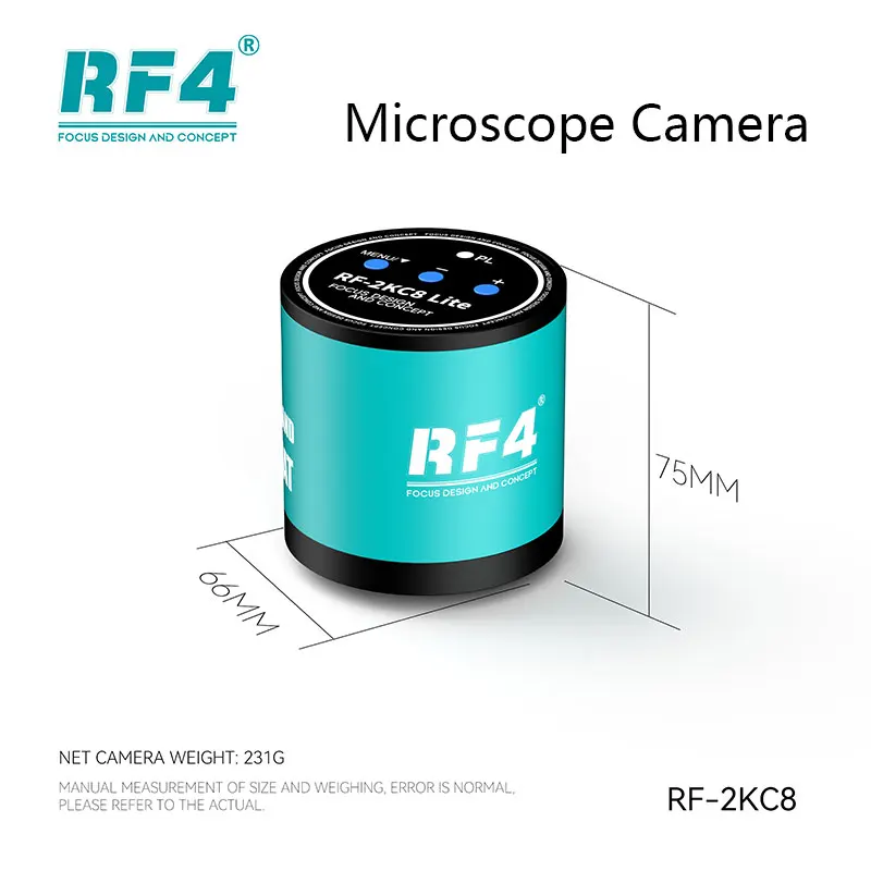 Câmera de microscópio rf4 RF-2KC8 lite 2k 60fps hd cs/c interface de lente alimentação usb para solda pcb pesquisa biológica reparo smd