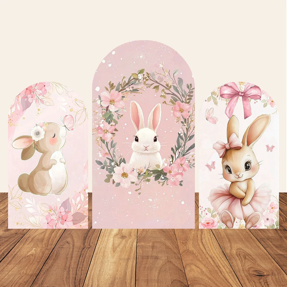 Customizable Double-Sided Arch Background Cute Rabbit Bohemi
