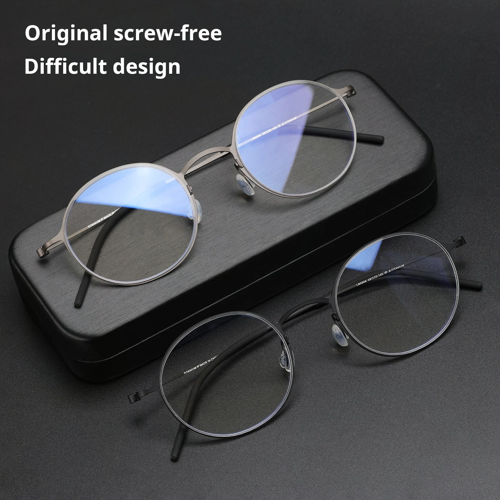 XBORA News Ultra Lightweight Pure Titanium 5g Circular Eyeglass Frame Retro Screw-Free Design Simple Fashionable TT5504_voghion.com