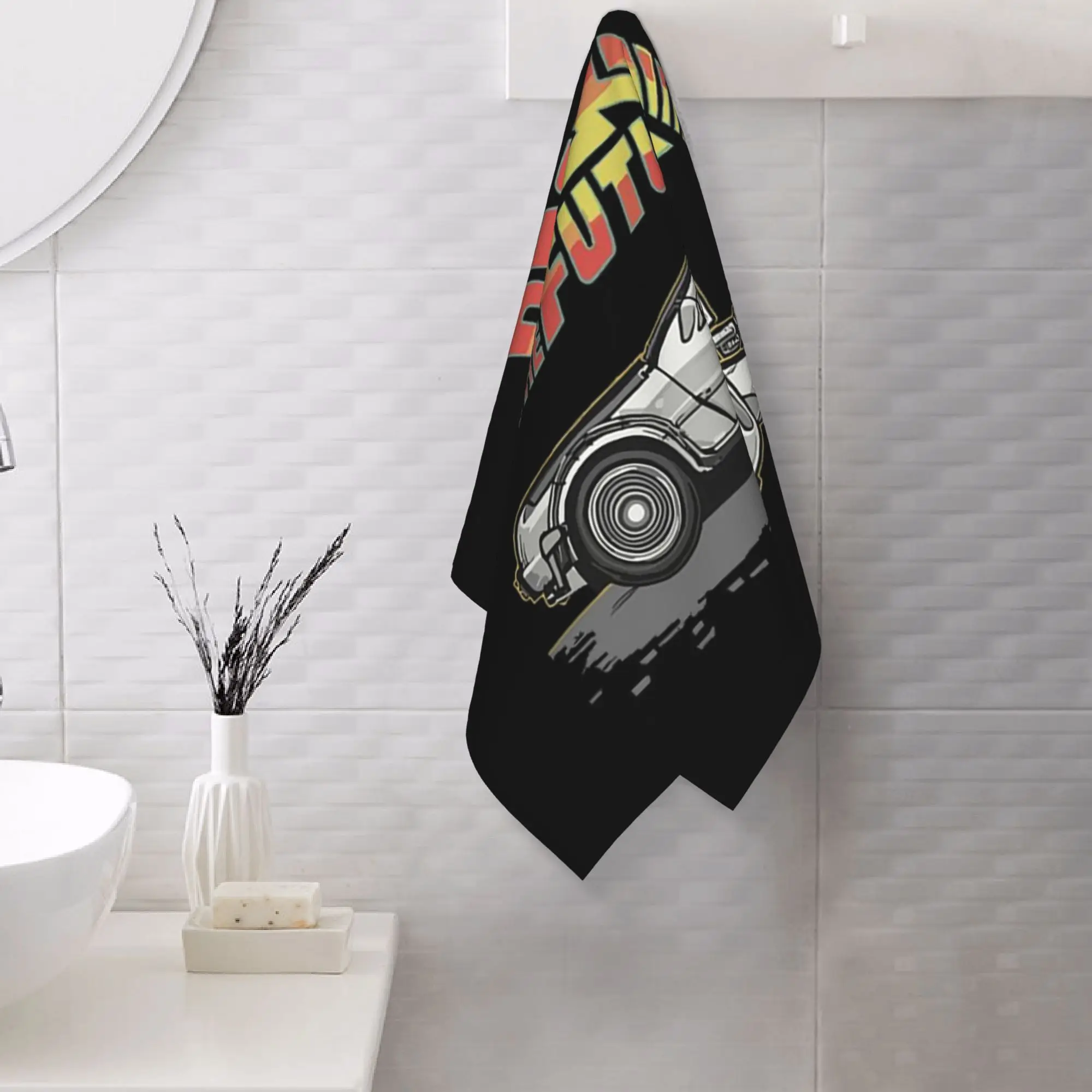 Custom Back To The Future  Soft Face Towel Quick Dry Pool Bath Cotton Towels Absorbent