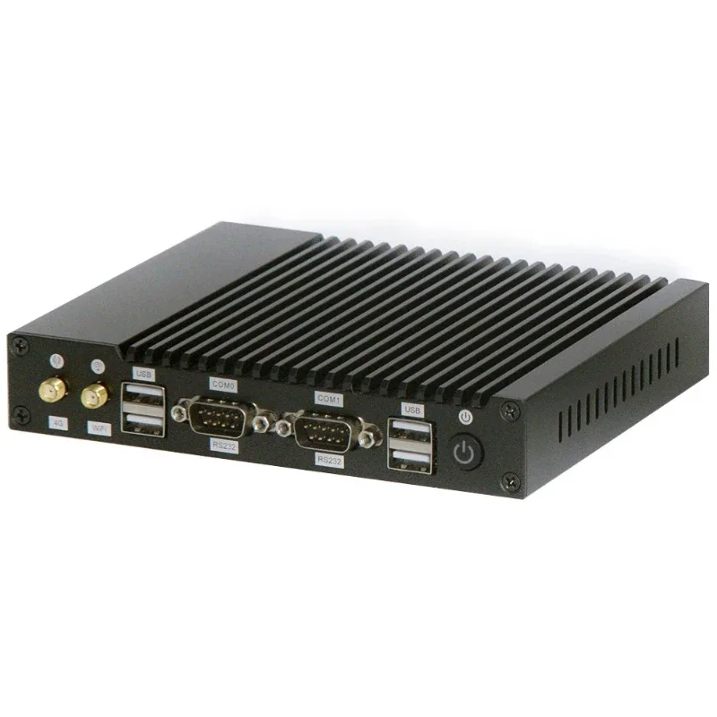 Безвентиляторный мини-компьютер с 4 портами RS232 COM, HDMI, J1900, Windows 10, Linux, автомобильный компьютер