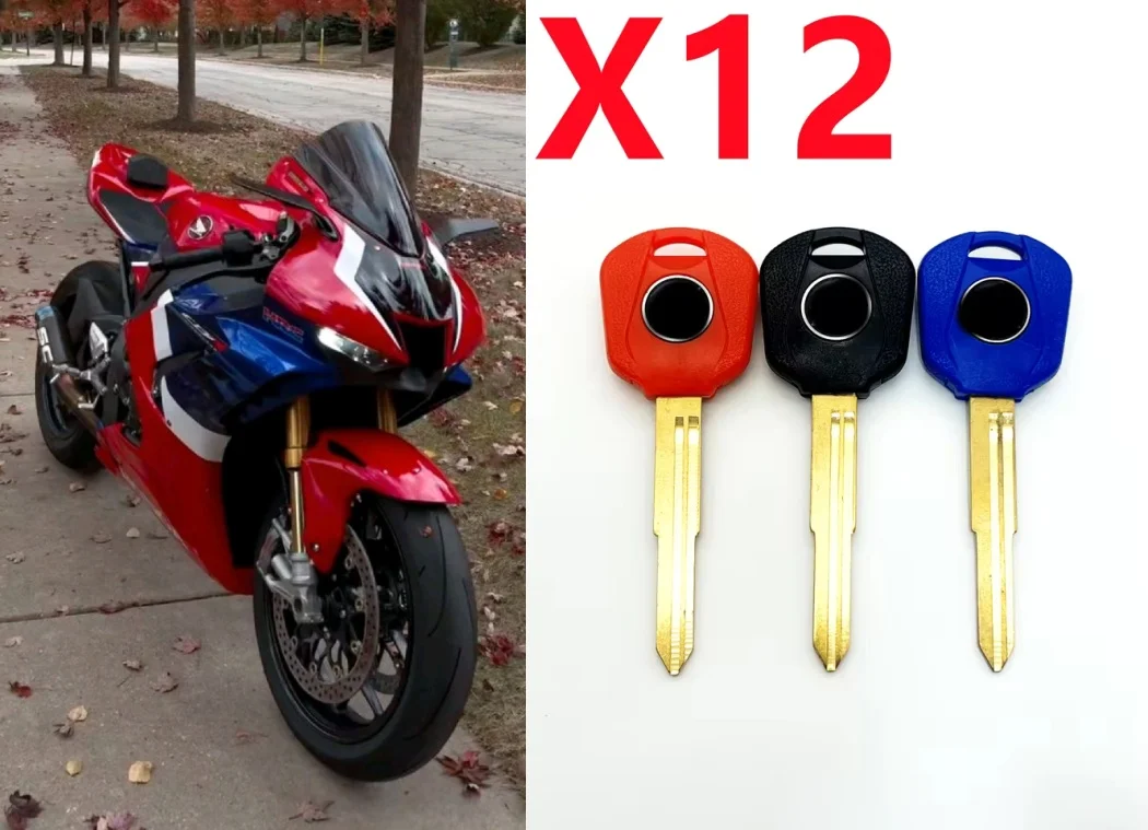 

Blank Motorcycle Key For Honda CB600 CB800 CB1300 CBR600RR CBR893 CBR929 CBR1000RR CBR900RR CBR954 F4I Uncut Blade Logo 12pcs