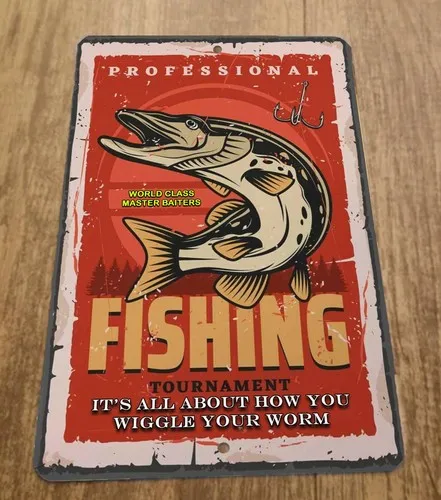 Professional Fishing Tournament World Class Master Baiters  Metal Wall Sign