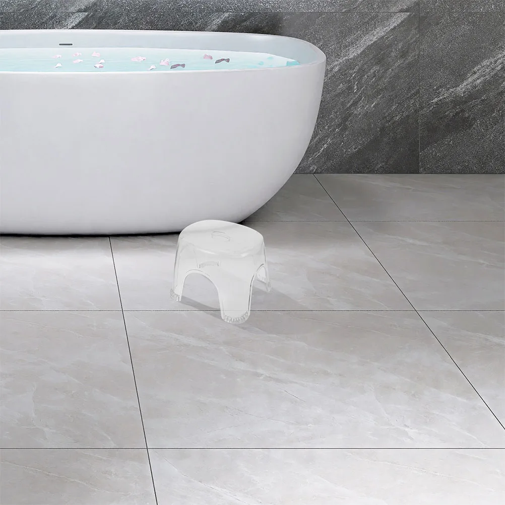 

Anti Slip Bath Stool Transparent PP Material Heavy Duty Shower Footstool Japanese Style Bathroom Step Stool Ergonomic for Toilet