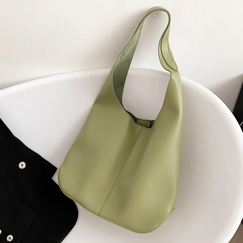 VeryMe-Bolso de hombro informal de gran capacidad para mujer, bolsa de viaje de Pu suave de Color sólido, de diseño Simple, a la moda