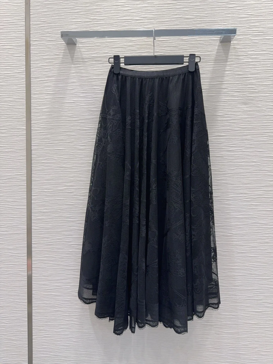 

High end fashion pure cotton loose casual elegant women's comfortable mesh long skirt