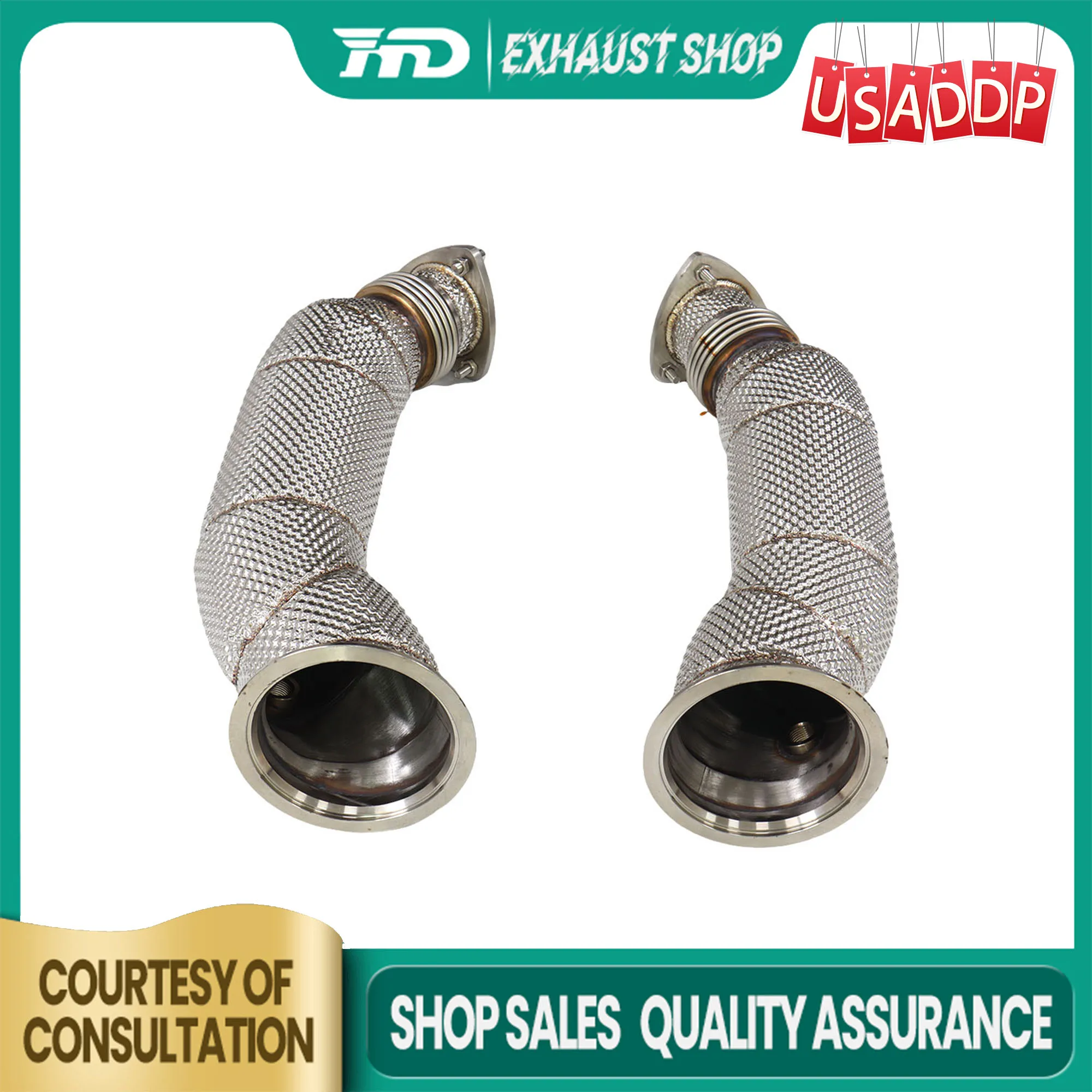 

Exhaust for Aston Martin DB11 5.2T SS304 Downpipe High quality Heat shields Extra long warranty period