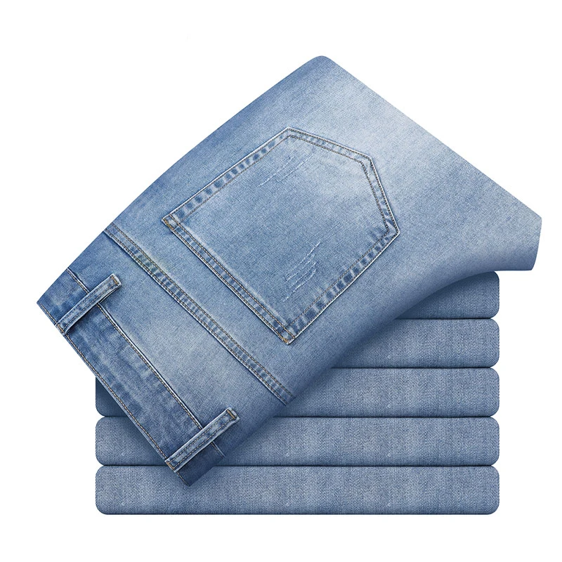 Hot Sale Men High Quality Breathable Jeans Male Fashion Versatile Straight Leg Trousers High-end Stretch Casual Trousers