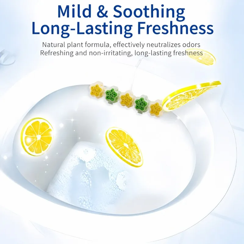 Toilet Cleaning Block Blue Bubble Hanging Basket Antibacterial Deodorizing Multi-effect Tank Cleaner Bathroom Scale Remover view 3