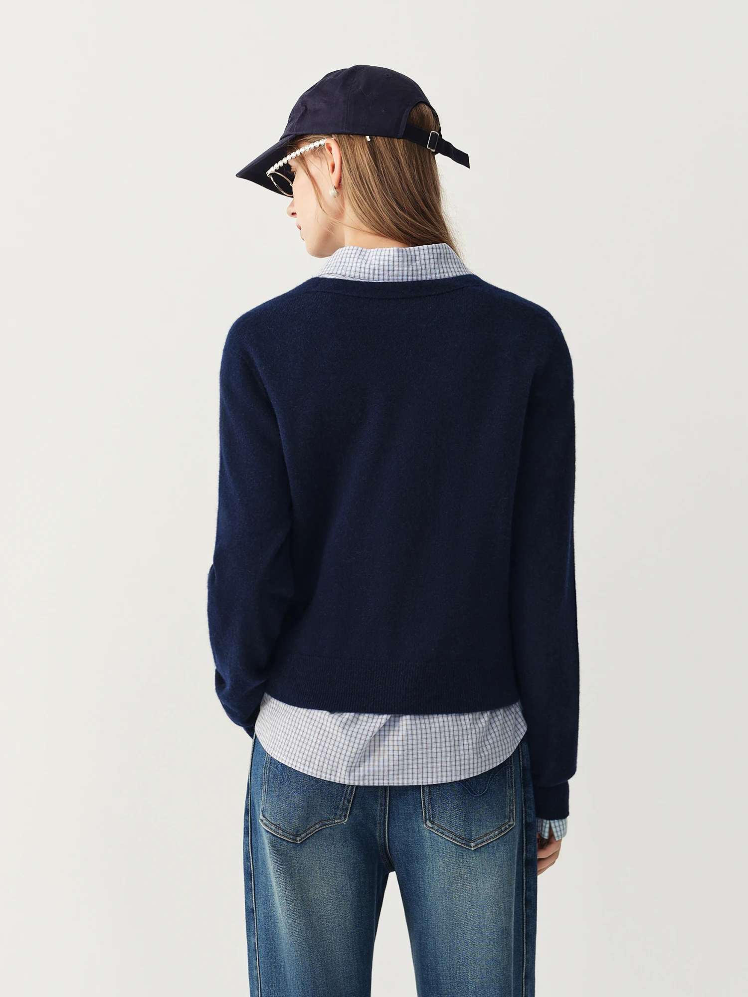 FSLE Damen-Strickcardigan aus 100 % Wolle, Winter 2026 Neuheit, weicher, warmer Strickpullover, lässig-elegante, vorne offene Oberbekleidung für Damen – Detail 14